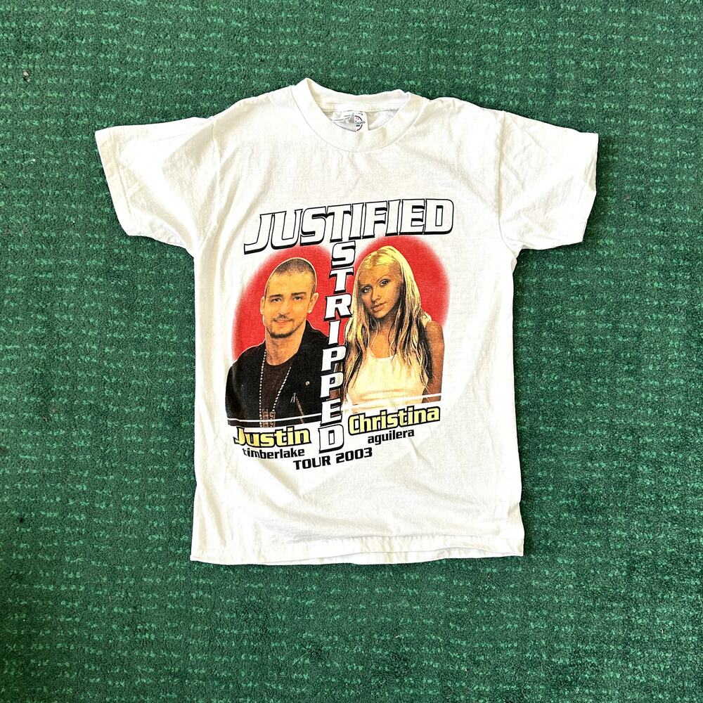 Vintage Y2K Justin Timberlake Christina Aguilera 2003 Tour T Shirt